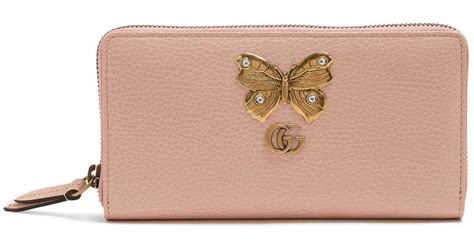 gucci butterfly wallet pink|gucci soho wallet pink.